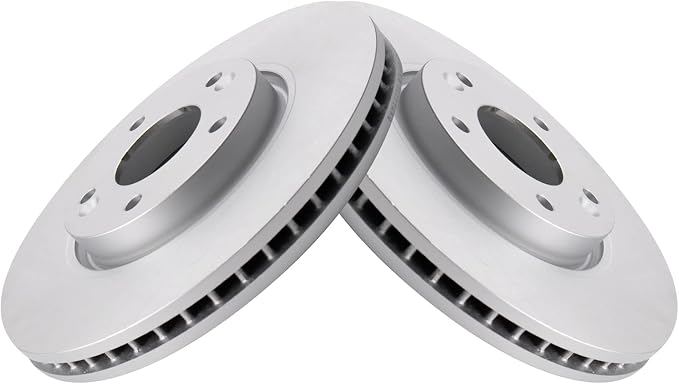 TRQ Front Brake Rotor Set G Coated Vented Compatible with 2006-2017 Hyundai Sonata Tucson Veloster 2010-2018 Kia Forte Forte Koup Forte5 Optima Sportage