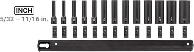 TEKTON 1/4 Inch Drive Impact Socket Set, 13-Piece | SID90101