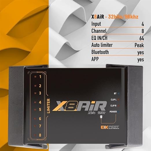 Banda Audiopart X8AiR DSP Car Audio Processor | 32-Bit/96kHz 8-Channel Car Audio DSP with 79-Band Equalizer, Bluetooth, App Control & Advanced Crossover for Premium Sound