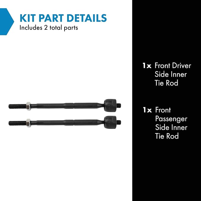 TRQ Inner Driver and Passenger Side Tie Rod Set 2 Piece Compatible with 2013-2016 Mazda CX-5