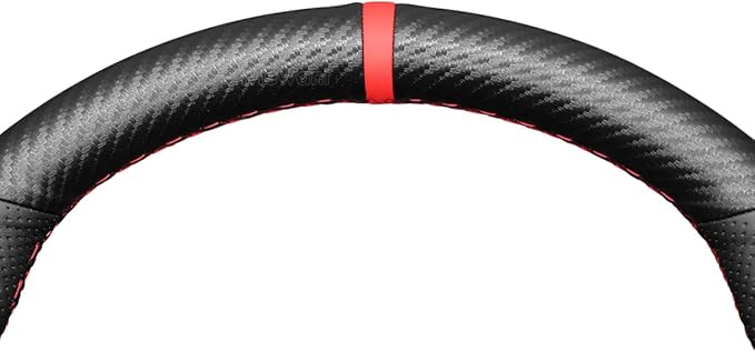 MEWANT Hand Stitched Matte Carbon Fiber&PU Leather Car Steering Wheel Protector Wrap Cover for Subaru WRX 2015-2021 / WRX STI 2015-2021 Steering Wheel Cover Accessories