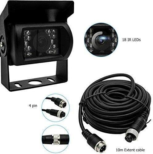 Truck Backup Camera, Car Front View Camera, Night Vision Bracket, Waterproof, 4 Pin Connector Plug Cable