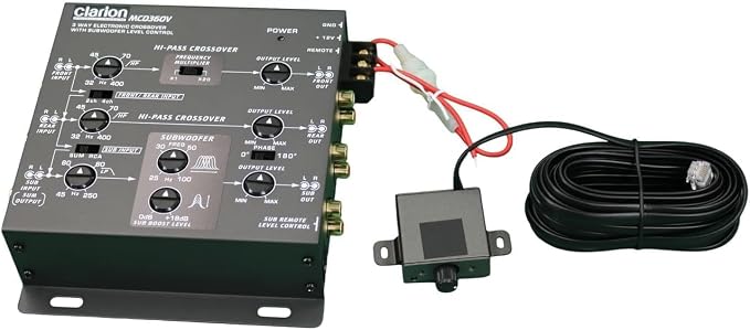 Clarion Mobile Electronics Mcd360 3 Way 6 Channel Electronic Crossover with Subwoofer Control