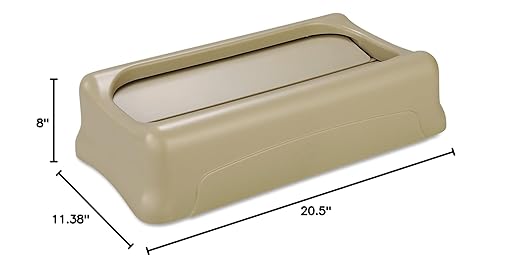 Rubbermaid Commercial Products SLIM JIM Swing Lid for Use with 16/23 Gallon Vented Slim Jim Containers Beige for Kitchens/Classrooms/Offices/Back of House