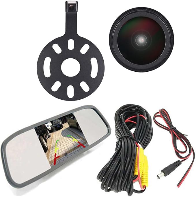 1280 * 720 Pixels Car Third Roof Brake Lamp Rear View Backup Camera Replacement for Jeep Wrangler Willys Unlimited Sahara Spare tire Rubicon 2007-2015+4.3" Reverse Mirror