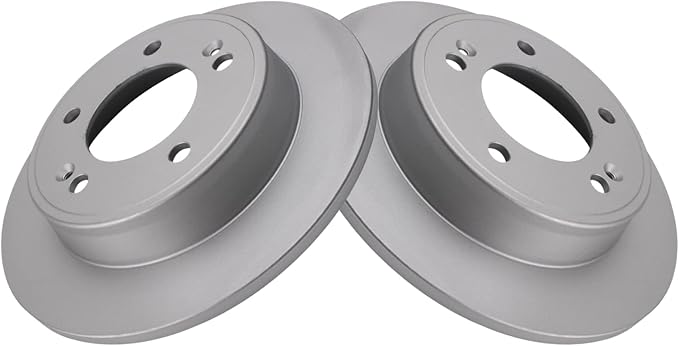 TRQ Rear Brake Rotor Set G Coated Solid Compatible with 2011-2023 Hyundai Elantra 2012-2023 Veloster 2018-2023 Kona 2020-2024 Venue 2014-2024 Kia Forte Forte5 Forte Koup Seltos Soul