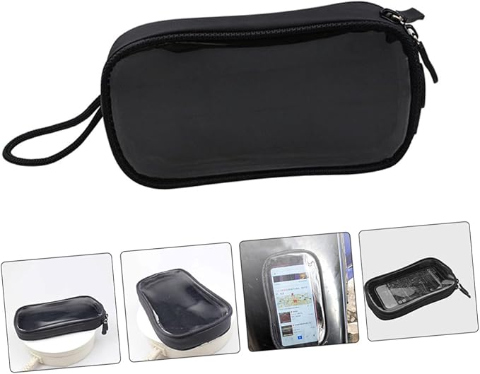 Magnetic Motorcycle Tank Bag with Waterproof PU Leather, Touchscreen Phone Pouch, Small Motorcycle Storage Bag for Motorbike Fuel Tanks and Scooter Riding Accessories
