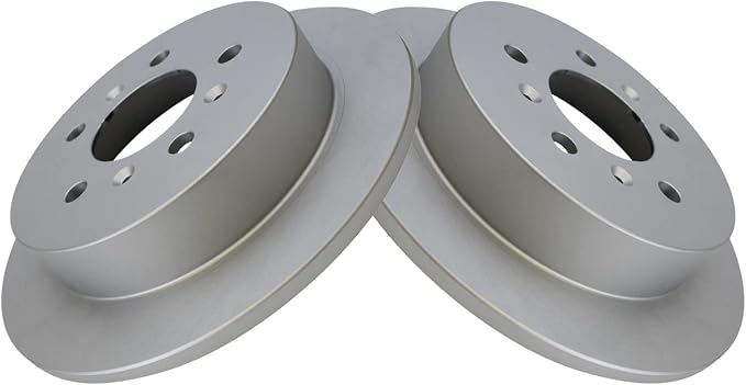 TRQ Rear Brake Rotor Set Solid G Coated Compatible with 2008-2009 Buick LaCrosse 2006-2010 Chevrolet Impala 2006-2007 Monte Carlo