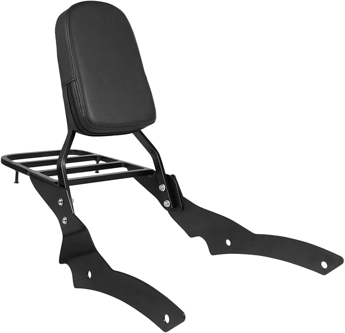Passenger Backrest Sissy Bar with Luggage Rack Compatible with for 1996-2017 Yamaha Vstar 650 400 Custom 1997-2017 Dragstar 650 400 Custom Motorcycle Detachable Rear Sissy Bar Backrest