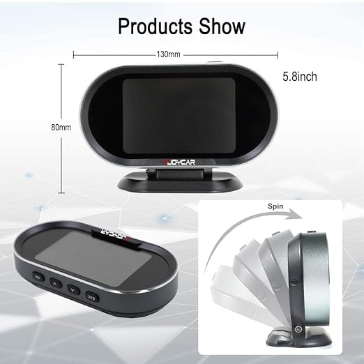 VJOYCAR V70 OBD2 Gauge Cluster HUD Heads Up Display, Car Computer OBD ii Scanner Speed Engine Coolant Temperature Fuel Consumption Digital Speedometer Mileage Overspeed Voltage Faulty Code Alarms
