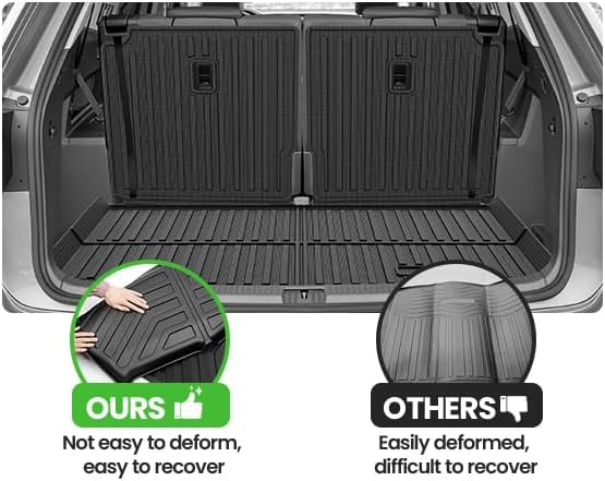 Cargo Liner for VW Volkswagen Atlas 2018-2025 2026 (Not for Cross Sport), All Weather Cargo Mats for Atlas Accessories, Heavy Duty TPE Trunk Mat, Car Accessories