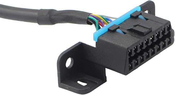iKKEGOL Pack of 2 Right Angle Universal OBD2 OBD II 16 Pin Splitter Y Open Cable, J1962 1 Male to 2 Female Connector with Underdash Mount Bracket 50cm/20