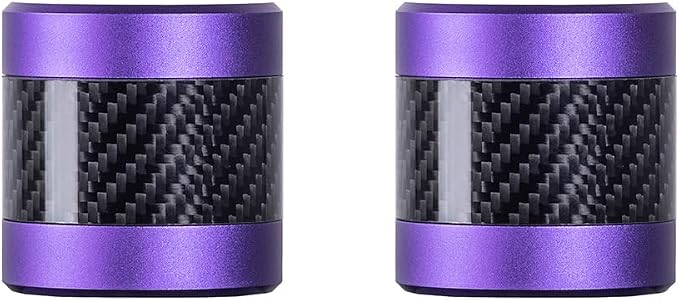 Advanblack ProTek Machined 1.25" Crash Bar Sliders Decorative Wheel Rotatable End For Front Engine Guard Harley Saddlebag Guards (Purple CNC w/Carbon Inlay)