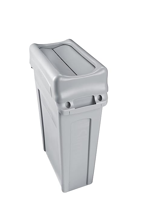Rubbermaid Commercial Products Slim Jim Trash Can Swing Lid, Black, Plastic, Compatible with 16/23 Gallon Slim Jim Containers/Garbage Can, For Kitchens/Classrooms/Offices/Back of House