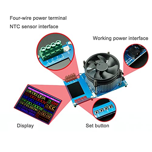 150W 20A Adjustable Constant Current Electronic Load 2.4inch TFT Color Display 4 Working Modes USB Lithium Battery Capacity Monitor Tester Discharge Meter | 2.4inch TFT Color Display, 4 Working Modes, USB Battery Capacity Monitor Tester Discharge Meter