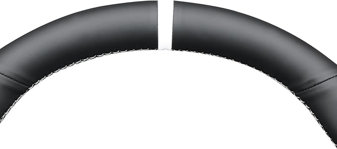 MEWANT Hand Sewn Black Smooth Faux Leather Steering Wheel Cover Wrap for Tesla Model Y 2020-2023 Tesla Model 3 2017-2023