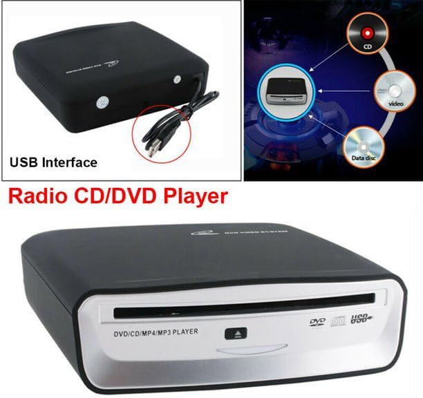 Car External Universal CD Player USB External Car Slot-Load CD Player Compatible with Android Navigation (Android Version 4.4 and Above)/PC/TV-Plug and Play