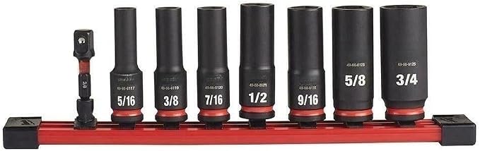 8 Pc. Shockwave Impact Duty For Milwaukee Tool 49-66-7024 3/8 In. Drive Sae Deep