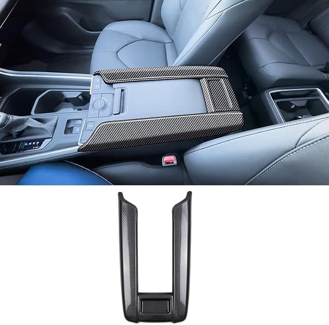 Armrest Box Panel Cover Interior Modifications Compatible with Toyota Grand Highlander 2024 2025 2026 Fit for 2024-2026 Grand Highlander ABS Accessories(Carbon Fiber)