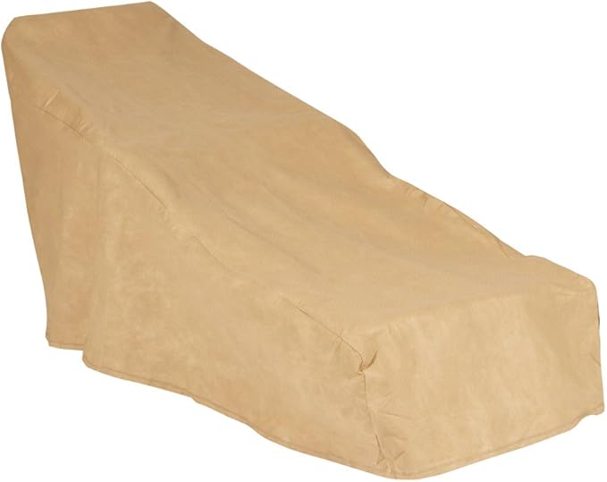 Budge All Seasons Patio Chaise Cover Lightweight, UV-Resistant, Large, Tan