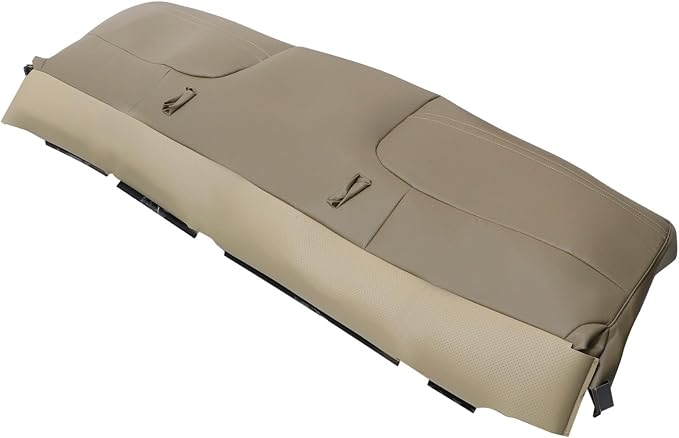 NLQR Front Full Bench Bottom Replacement Leather Seat Covers Tan Compatible with Ford F250 F350 F450 F550 1999 2000 2001 2002