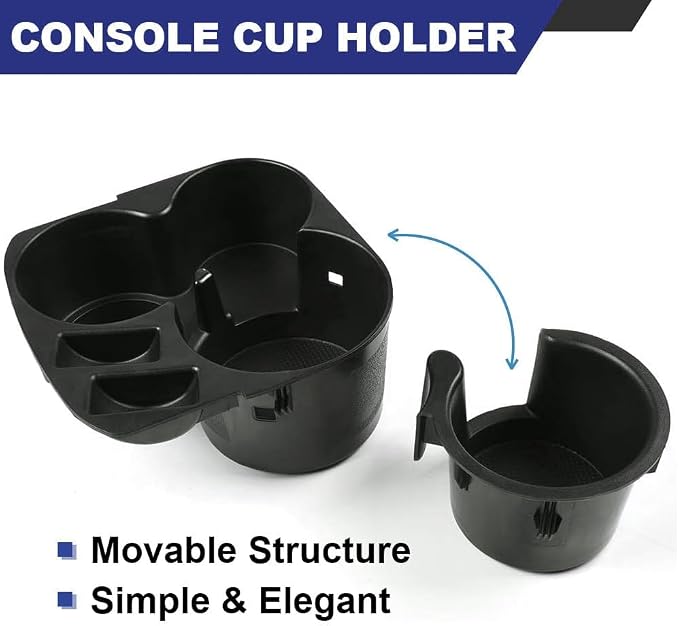 ANDPLAY Center Console Cup Holder Attachment Compatible with Nissan Altima 2007 2008 2009 2010 2011 2012, Black 68431-JA00A