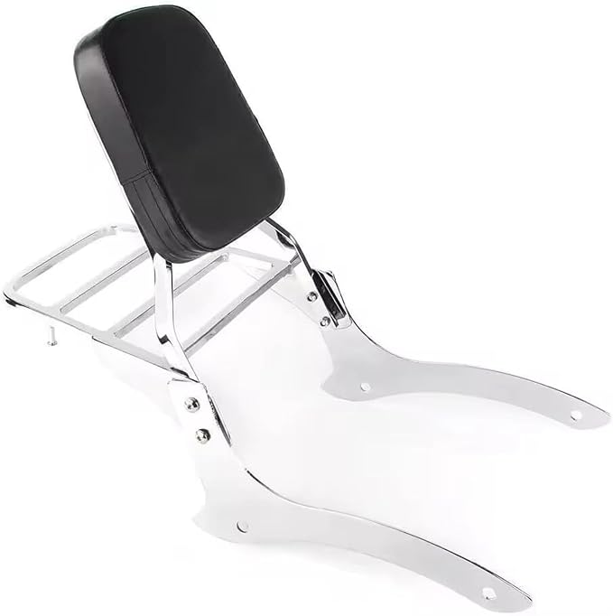 Motorcycle Sissy Bar & Passenger Sissy Bar Backrest with Luggage Carrier Rack for Yamaha VStar Dragstar 1100 XVS1100 DS1100 (Chrome)