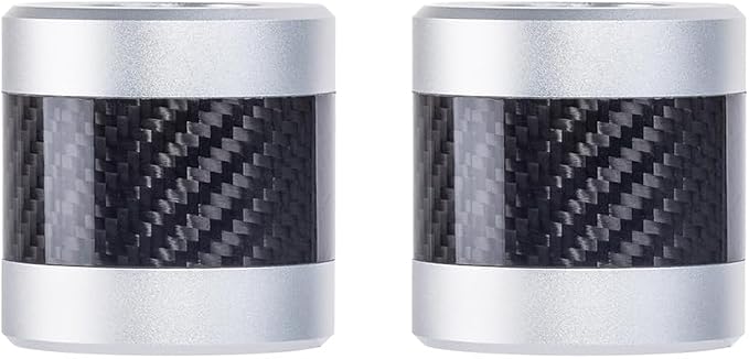 Advanblack ProTek Machined Harley Crash Bar Sliders 1.25" Decorative Wheel Rotatable End For Front Engine Guard Rear Saddlebag Guards (Silver CNC w/Carbon Inlay)