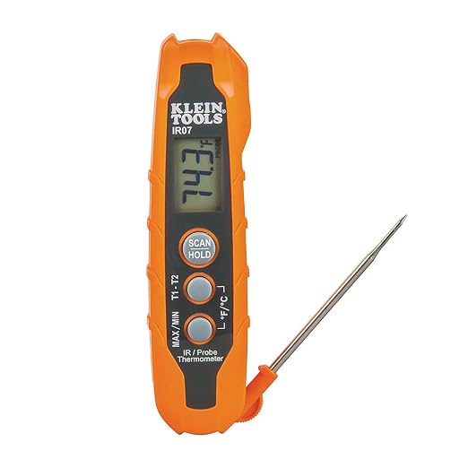 Klein Tools IR07 Dual Infrared (IR) and Probe Pocket Size LCD Digital Thermometer & ET05 Digital Pocket Thermometer
