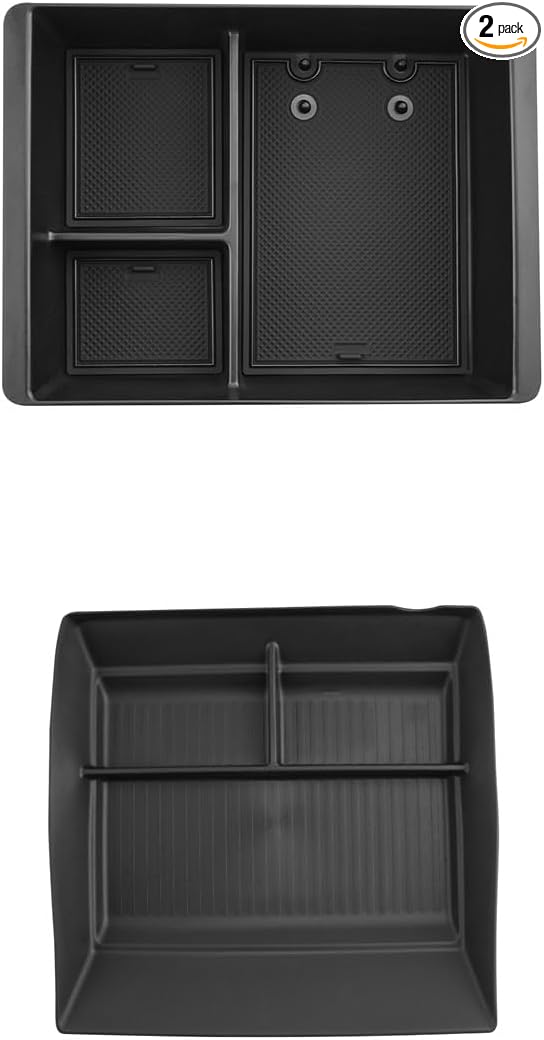 ECOZEN Center Console Organizer Set For 2025-2026 Nissan Armada - Armrest Box Storage Tray + TPE Lower Center Console Organizer Tray Compatible with 2025-2026 Armada Accessories - 2 Pcs Storage Pack
