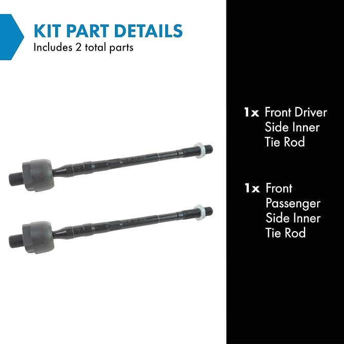 TRQ Front Inner Tie Rod Set 2 Piece Compatible with 2005-2007 Nissan Murano