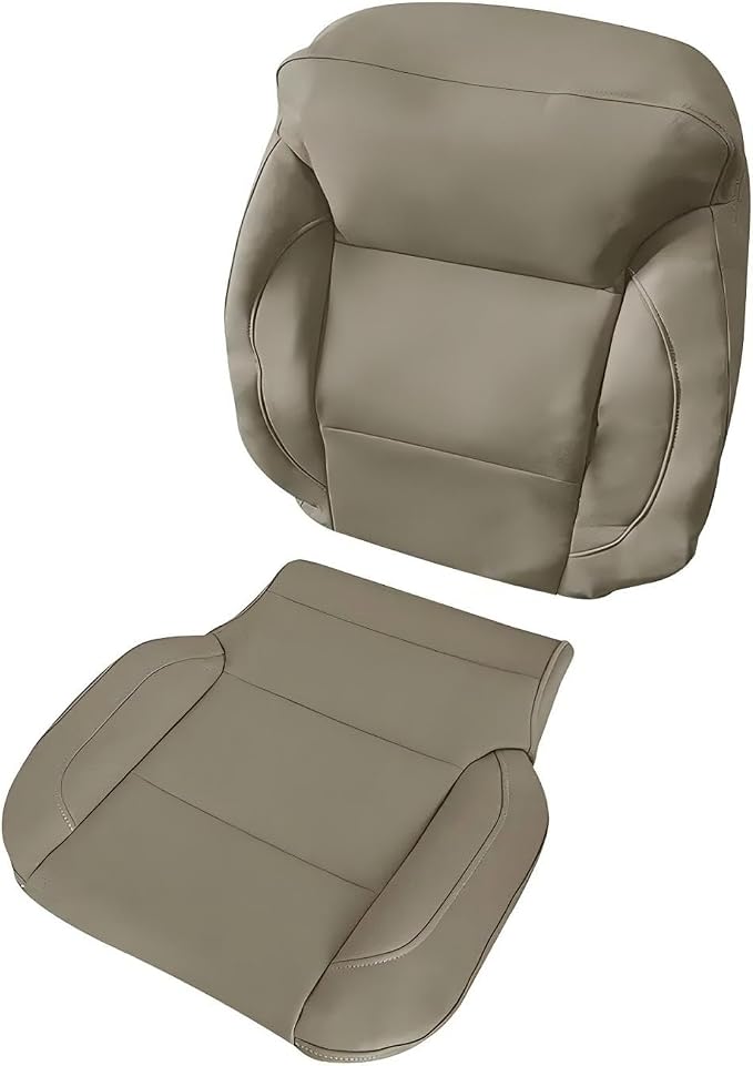 Replacement Driver Side Bottom Seat Cover Perforated | Fits for Chevy Silverado GMC Sierra 1500 2500 3500 2015-2019 Tan (Bottom and Top Back)