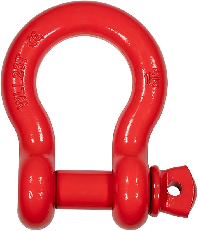 Mytee Products 2 Pack 1-3/4" Anchor Shackle Forged Carbon Steel w/Alloy Screw Pin WLL # 25 Tons (3,00,000 lbs)|Double Rust Protection Heavy Duty D Ring Shackle for Towing, Rigging & Vehicle Recovery
