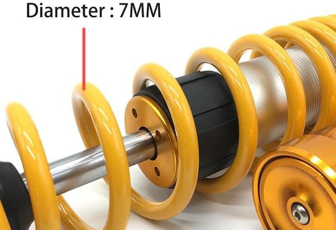 370mm/14.56" Rebound Damping Universal 7mm Spring Rear Suspension Air Shock Absorber MTB Motorcycle For BWS 125 Dirt Bike Gokart Quad ATV Nmax Xmax Aerox