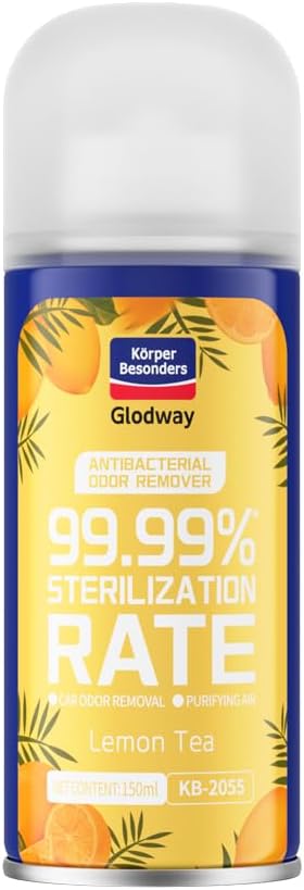 Glodway Whole Car Air Refresher,Odor Eliminator Remover Spray For Car,Lemon Strong Freshener With Odour Eliminator Technology,Long-Lasting Scent,6 Ounce(Pack of 1)