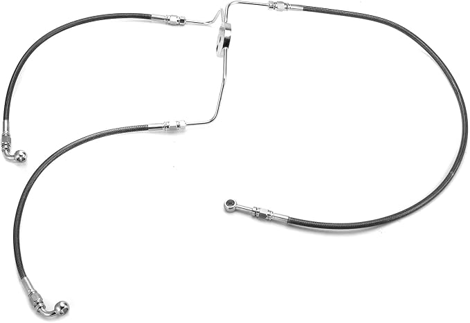 Mofun 57" Extended Length Hydraulic Front Brake Line Kit Compatible with Harley Touring Road Glide Road King 1999-2007, Fit Street Electra Glide 1996-2007 Non-ABS, Fit 14"-16" Handlebar, Black