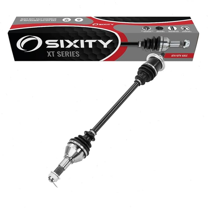 Sixity XT Front Left CV Axle for Can-Am Maverick 1000R X mr DPS Max 2014-18 | Complete axle assembly with a 5140 chrome steel shaft, inboard and outboard CV joints, fully assembled