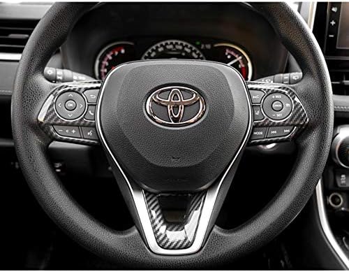 for Toyota RAV4 2019 2020 2021 2022 2023 2024 2025 Wheel Steering Trim Panel Cover Trims ABS Carbon Fiber Pattern