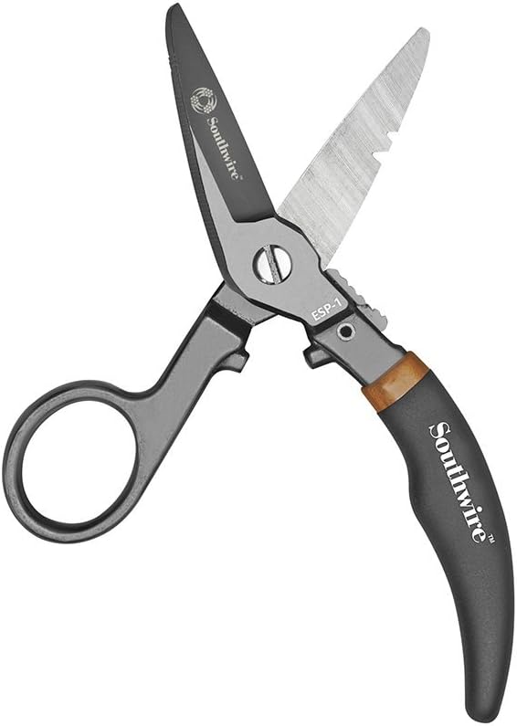 Southwire 59724340 ESP-KIT Electrician Splicing Kit with Boot Knife, ESP Scissors, LED Pen Light, Marking Pen, and Rugged Leather Pouch, Comfort Grip Handles, 1 Kit