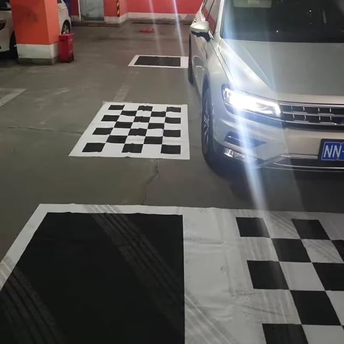 360 Car Camera Calibration Mats, Auto Diagnostic Grid Cloth Tools for Panoramic Bird's-Eye Vehicle Backup DVR System, E + A