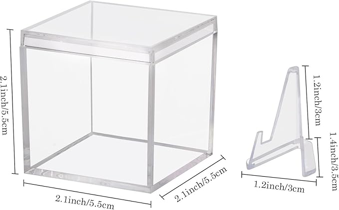 9 Pack Championship Ring Display Case Clear Acrylic Ring Case Display Box for Sports Baseball Basketball Softball Golf Single Ring Holder Stand, 2.16 Inch