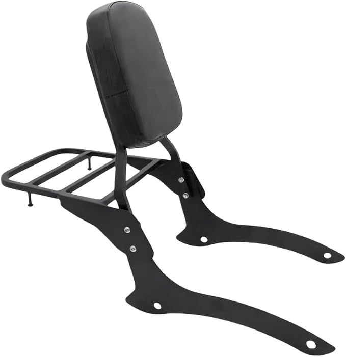 Motorcycle Sissy Bar & Passenger Sissy Bar Backrest with Luggage Carrier Rack for Yamaha VStar Dragstar 1100 XVS1100 DS1100 (Black)
