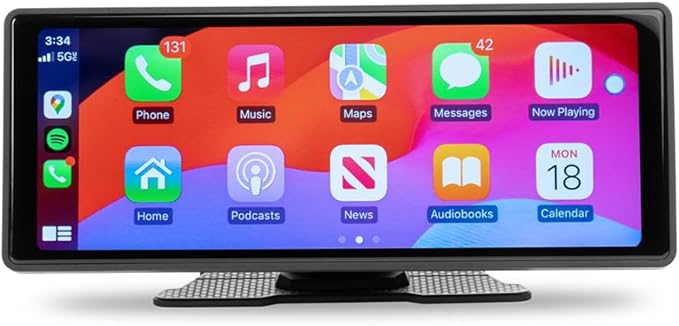 Belva NDASH10 (N-10) 10.26" Portable Dash Mount Stereo with Apple CarPlay, Android Auto, Bluetooth, and GPS Navigation for Cars, Trucks, RVs, Semi-Trucks, EVs/Tesla
