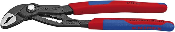 KNIPEX Cobra Water Pump Pliers and KNIPEX 74 22 200 Comfort Grip High Leverage Angled Diagonal Cutter, 8-Inch, Angled, Comfort Grip Bundle