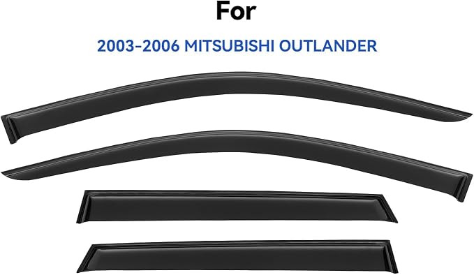 Window Visors Rain Guards for 2003 2004 2005 2006 Mitsubishi Outlander, Out-Channel Window Vent Wind Deflectors Visors Shades for 03 04 05 06 Mitsubishi Outlander