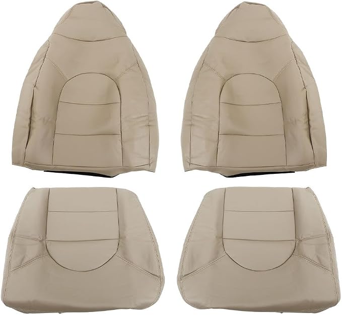 4 Pcs Driver & Passenger Seat Cover and Backrests Cover Tan Replacement for F250 F350 Lariat 1999 2000