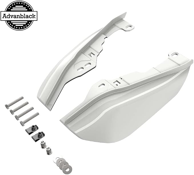 Advanblack 2024 RG Mid Frame Air Deflectors Compatible for Harley Touring Street Glide, Road King, Electra Glide, 2009-2025(Stone Washed White Pearl)