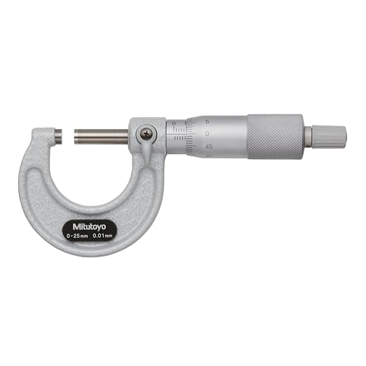Mitutoyo 103-149 Outside Micrometer, Baked-enamel Finish, Ratchet Stop, 300-325mm Range, 0.01mm Graduation, +/-0.006mm Accuracy