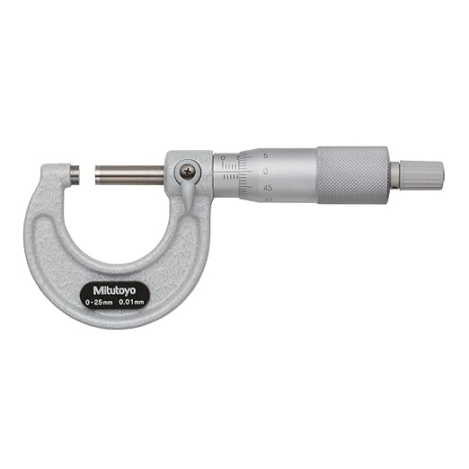 Mitutoyo 103-155 Outside Micrometer, Baked-enamel Finish, Ratchet Stop, 450-475mm Range, 0.01mm Graduation, +/-0.008mm Accuracy