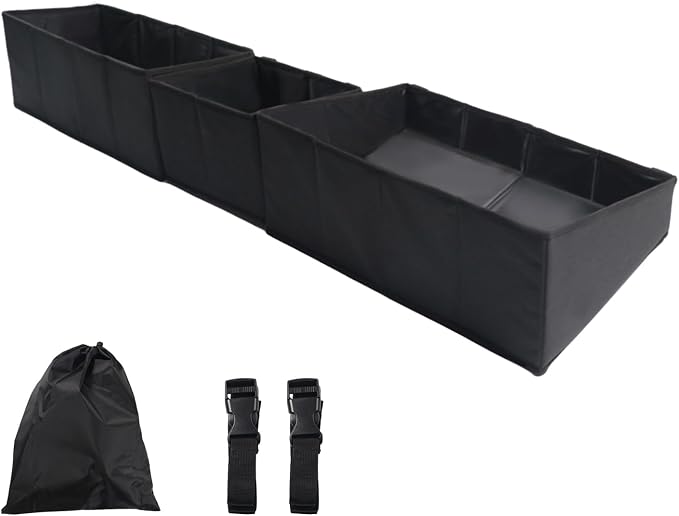 Under Seat Storage Box Compatible with Chevy Silverado/GMC Sierra 1500 2019 2020 2021 2022 2023, Foldable Underseat Organizer for Silverado/Sierra 2500/3500 2023 2022-2020 Crew Cab Accessories